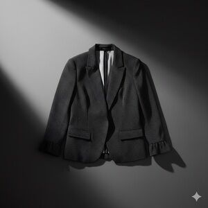 Amanda and Chelsea Women’s Black White Micro Dot Blazer 3/4 Sleeve Size 16